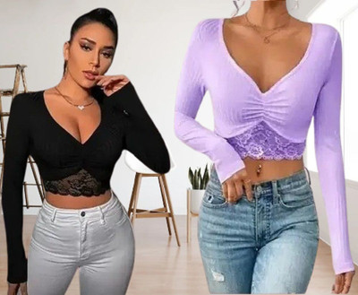 Heilig Casual Self Design Women Multicolor Top