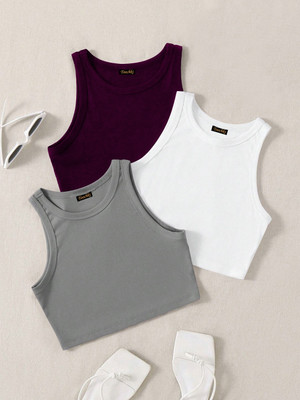 Toochki Casual Solid Women Grey, White, Maroon Top
