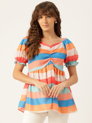 Feranoid Retail Casual Printed Women Multicolor Top