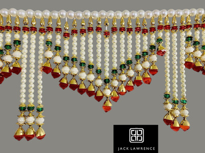 Jack Lawrence Crystal Perl handmade Toran/Bandarwal Multi Zula Door Hanging Toran(Plastic, Acrylic, Crystal Beads,)