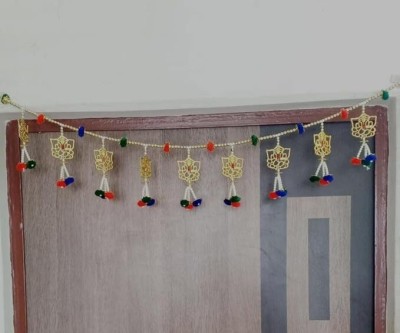 SellPlus Long Ganesha toran with Multicolour Pom Pom Indian Door Hanging Toran(Pom Pom, Beads, Ganesh Ji)