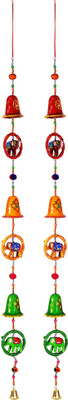 DreamKraft Paper Mache Elephant with Bell Door Hanging -Set of 2 Toran(Paper Mache)