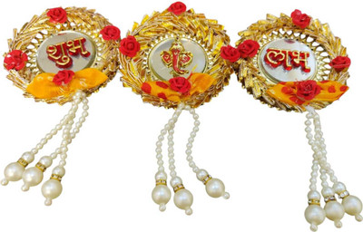 Deedecorwave Beautiful Handmade Shubh Labh Lotus shubh labh Hanging Wall, Best for Home Decor Toran(Plastic)