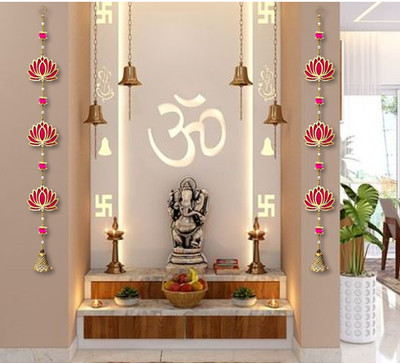 house of common 2 PC Lotus Hangings For Decoration Toran For Door Toran(MDF)