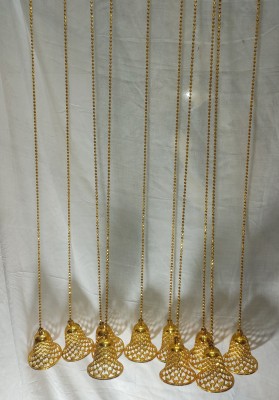 Rajasthan House Golden Bell Strings/ladi/torans/Wall hangings for Decoration 1m length 10 pieces Toran