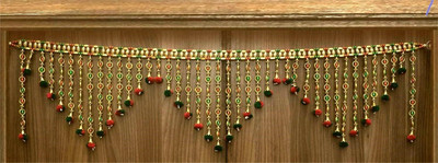 P A HEALTH AND FITNESS Traditional Woolen/Moti Jhumar Toran/Toranam Main Gate Home/Mandir Decor.[3FT] Toran(Thread Cotton)