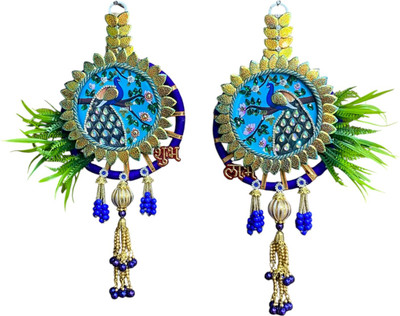 delisha karigari MINI PATCH WITH PEACOCK LATKAN TORAN FOR MAIN DOOR,FESTIVE Toran(handicraft)