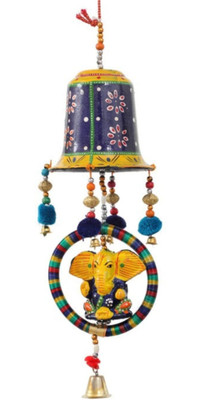 Shiv Enterprise big bell ghanti with Lord Ganesh in silk thread decorative door wall hanging Toran(plastic)