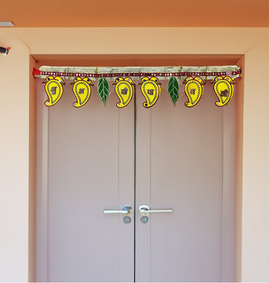 Dhinchak Ganesh ji shubh diwali Traditional Art Handmade Door Bandarwal toran for Home Décor Hangings for Decoration Set of 1 Toran(Fabric)
