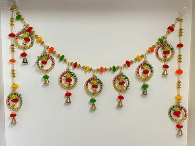 CTW Decorative Wall Door parrot Hanging Latkan Bandarwar Toran with Bells pack of 1 Toran