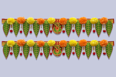 Jack Lawrence Jack Lawrence Artificial Marigold Flower and Leaf Toran for Door Home Decor Toran(Great for weddings, festivals, and housewarming gifts)