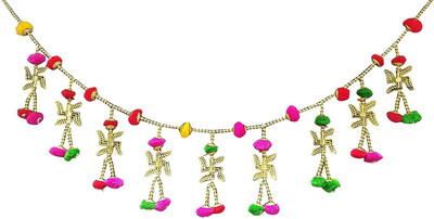 Smizzy Handmade Sathiya Bandarwal Toran with Multicolor Pompom for Door Wall Hanging Toran(Others)