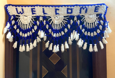 VERSATILE DECORTION Versatile Door Hanging Blue Colur Welcome Toran (3ft) Made Of Hand Toran(woolen)