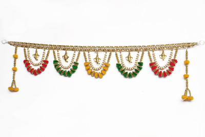 Ganapath Handicrafts Beaded Blossom Ganesh Edition Traditional Toran for Main Entrance/ Under 499 Toran(PLASTIC)