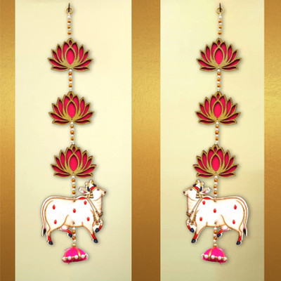Priscilla Cow With Lotus TOran Toran(MDF)
