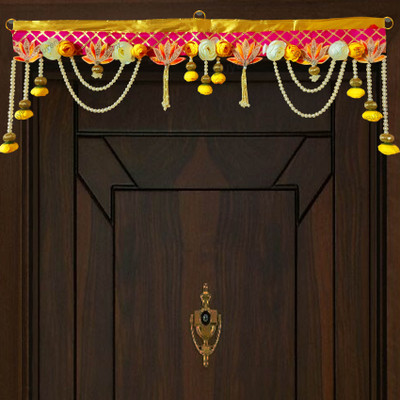 Buyent fancy bandarwal for main door lotus latkan hangings decoration wall decor toran Toran(Fabric)
