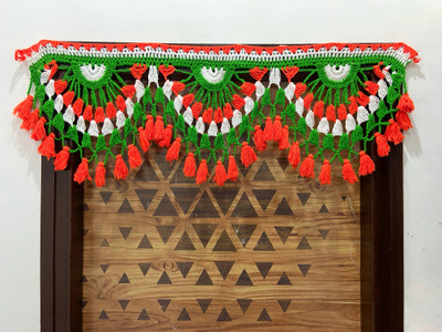VERSATILE DECORTION Orange And Green Colour Home Decorative /Diwali Decoration Woolen Toran(Woolen)