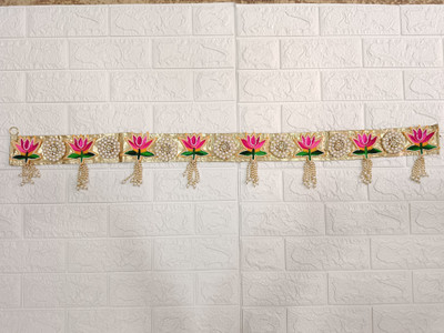 SellPlus Lotus Booti bandhanwar with Hanging Pair for Decoration With T-Light (Design 2) Toran(Handmade)