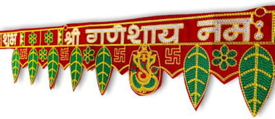TORNORY Shree Ganeshay Toran Traditional Door Hanging for Home Decor Toran(Fabric, Velvet)