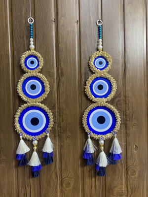 delisha karigari three blue evil eye toran latkan Toran(handicraft)