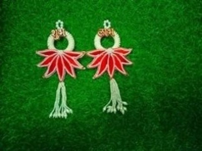 Red Crush Shubh Labh Lotus Pattern Traditional Hanging Handmade Toran for Door Pack of 5 Toran