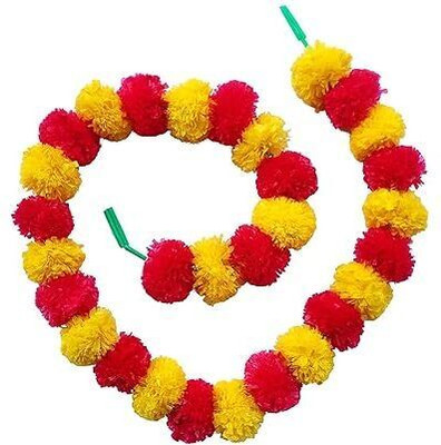 Ritva Artificial Marigold Flowers Toran/Bandarwal for Diwali Hanging Toran-Pack of 5 Toran(Plastic)