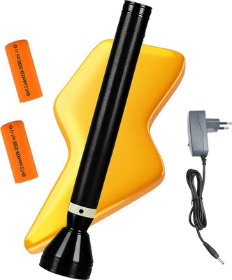 CICASTO LED Torch with Super Bright White Light Torch(Black, 27 cm, Rechargeable)