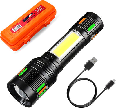 Regals Choice Waterproof COB Torch for Camping and Hiking 3 hrs Torch Emergency Light(Black)