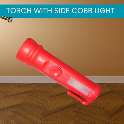 SYARA Emergency Rechargeable Pocket LED Torch Light with Side COBB Light for NightO462 Torch(Multicolor, 15 cm, Rechargeable)