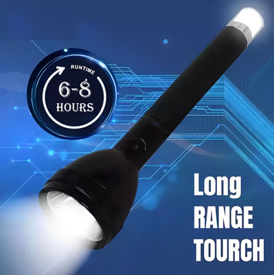 Dazzel Flex Waterproof LED 50W Flashlight Torch Emergency Table Lamp LONG Torch(Black, 27 cm, Rechargeable)