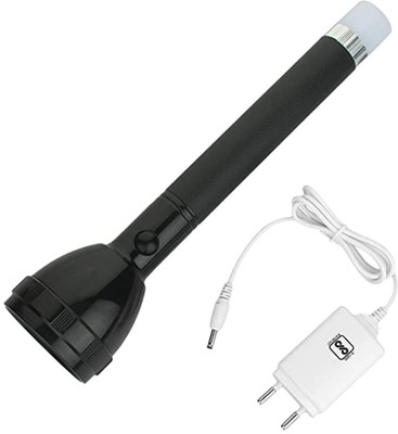 JY-SUPER Portable Rechargeable Long 2 Mode Bright Torch Lightweight Flashlight Torch(Black, 27 cm, Rechargeable)
