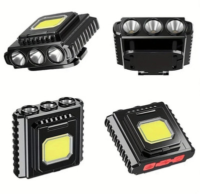 insignia decor Rechargeable Headlamp 5 in 1 wide beam head torch waterproof cob head light_L60 Torch(Black, 3 cm, Rechargeable)