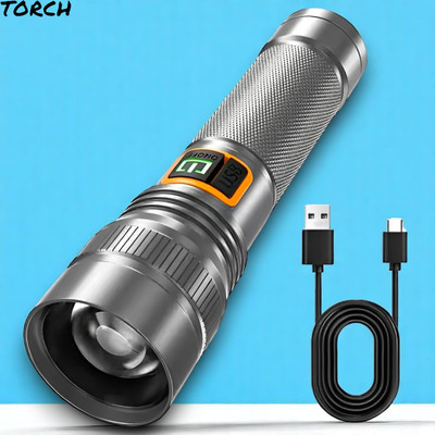 Ziddjeet A479 (ZOOMABLE LED Metal Torch) 4 Modes Flashlight, Super Bright Torch(Multicolor, 11 cm, Rechargeable)
