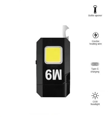 Xydrozen Waterproof Windproof Plasma Lighter Flashlight Torch(Black, 7 cm, Rechargeable)