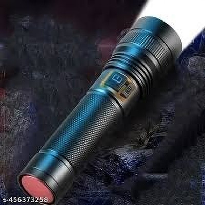 BloomiFy BL_035 High Lumen LED Torch – 1KM Zoomable Flashlight, 5 Modes, Outdoor Torch(Black, 14 cm, Rechargeable)