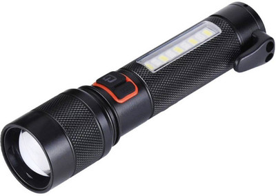WRADER 6000 Lumen Long Range Metal Body Car Safety Hammer Torch with Window Breaker Torch(Black, 13 cm, Rechargeable)