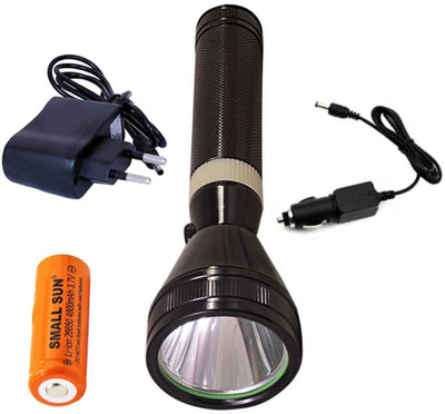 QDF Rechargeable Powerfull Led Small Sun Ultra Bright LED Flashlight 800m Range Torch(Black, 20 cm, Rechargeable)