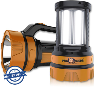 VR Bright Lite Dual Mode Chargeable Long Range Search Torch Emergency Light With 2 Tube 6 hrs Torch Emergency Light(Orange)