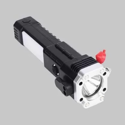 BSVR 4Modes LED Torch+Hammer+Seat Belt Cutter+Power Bank 113 Torch(Black, 7 cm, Rechargeable)