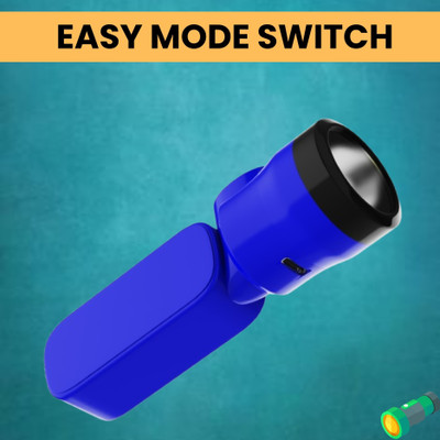 Clairbell USB Rechargeable LED Torch Light with COBB Light With 1200mAh Battery LifeY238 Torch(Multicolor, 15 cm, Rechargeable)