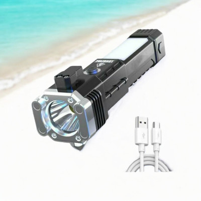 MOMENTIME 11W LED Torch Flashlight-29 Torch(Black, 15 cm, Rechargeable)