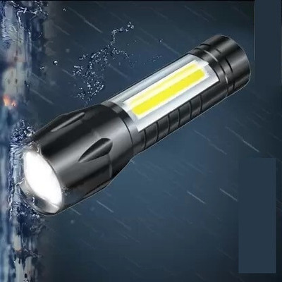 NPU High quality Metal LED Light, Super Bright, Waterproof 3 Light Modes_NP330 Torch(Black, 5 cm, Rechargeable)