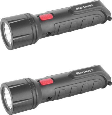 STARDEEP SD-015 RECHARGEABLE TORCH WITH SIDE LIGHT Torch Torch(Black, 8 cm, Rechargeable)