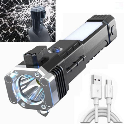 Red-sunset Flashlight Magnetic Waterproof Led Flashlight Multifunctional Lumens Torch 10W Torch(Multicolor, Black, 16 cm, Rechargeable)
