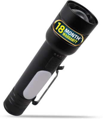 iBELL FL8375S Flashlight, Powerbank Function, Telescopic Zoom, 10W Multifunction Light Torch(Black, 14.5 cm, Rechargeable)