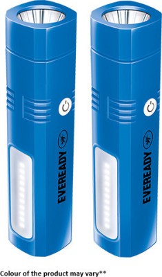 EVEREADY Hero Mini Pack of 2 Pocket Torch(Blue, 10 cm, Rechargeable)