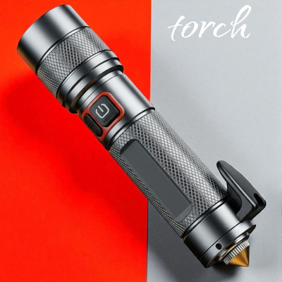 3BAAN X211 Rechargeable LED Torch Light with Glass Breaker – Heavy Duty Flashlight Torch(Multicolor, 11 cm, Rechargeable)