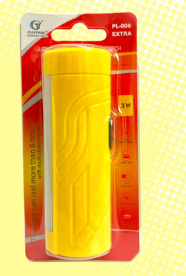 CTB PLSUPREME 3W PL-006 rechargeable torch light without charger | LED Flashlight torch Torch(Yellow, 10.5 cm, Rechargeable)