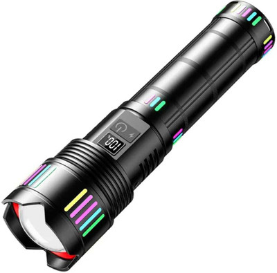 happiest minds techno CB-802 Torch(Black, 30 cm, Rechargeable)