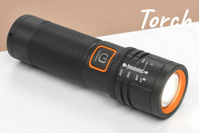Stybits X173 High Lumen Rechargeable Torch | Long Range Searchlight Torch(Multicolor, 11 cm, Rechargeable)